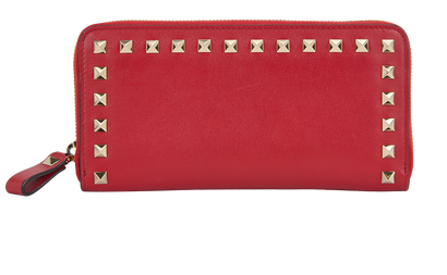 Valentino Zip Around Rockstud Continental Wallet, front view